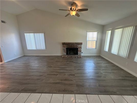 Empty room, Fireplace, Interior, Wood Texture Flooring