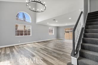 Chandelier, Empty room, Interior, Pendant Lights, Recessed Lighting, Wood Texture Flooring