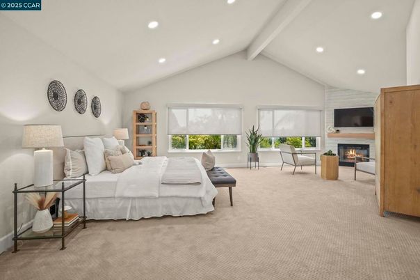 Bedroom, Fireplace, Interior, Recessed Lighting
