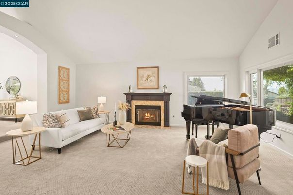 Fireplace, Interior, Living room, Piano