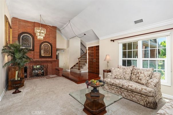 Fireplace, Interior, Living room, Pendant Lights, Stone Walls