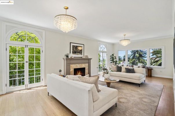 Chandelier, Fireplace, Interior, Living room, Wood Texture Flooring