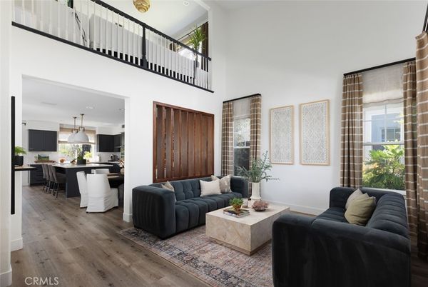 Dining room, Interior, Kitchen, Living room, Pendant Lights, Wood Texture Flooring