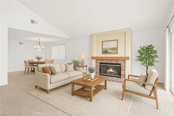 Chandelier, Dining room, Fireplace, Interior, Living room