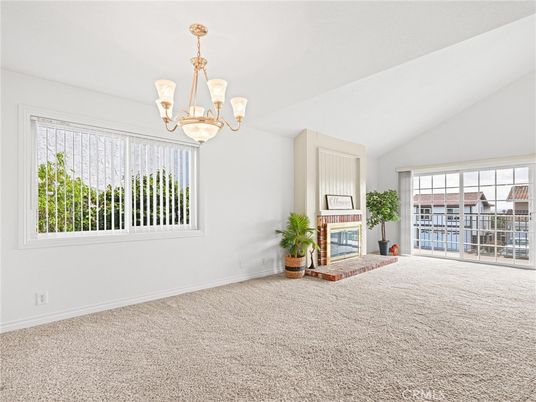 Chandelier, Empty room, Fireplace, Interior