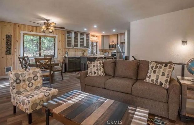 Dining room, Interior, Kitchen, Living room, Recessed Lighting, Wood Texture Flooring