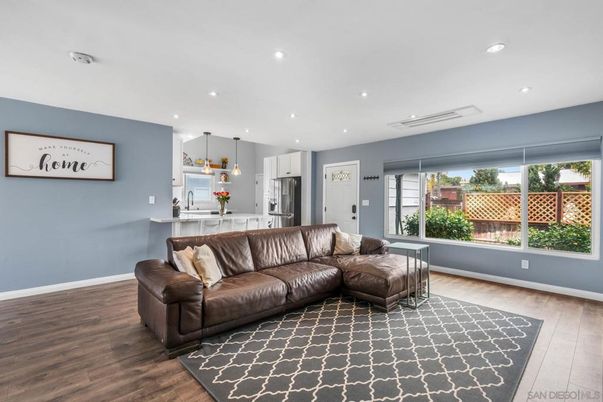 Interior, Kitchen, Living room, Pendant Lights, Recessed Lighting, Stainless Steel Appliances, Wood Texture Flooring