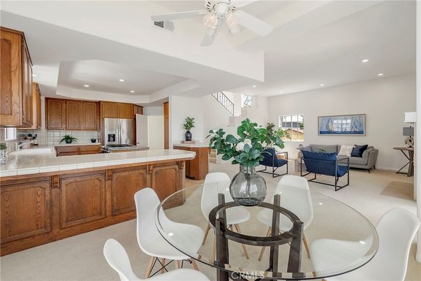 Interior, Kitchen, Living room, Recessed Lighting, Stainless Steel Appliances, Tile Countertops