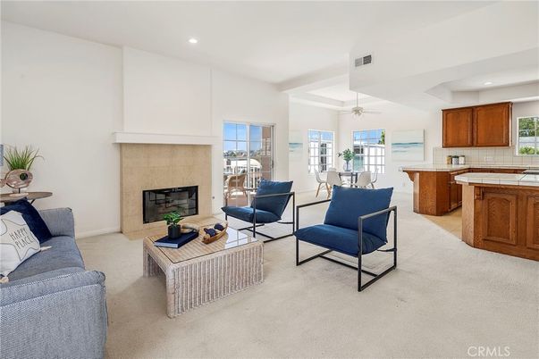Dining room, Fireplace, Interior, Kitchen, Living room, Recessed Lighting