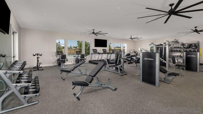 Fitness Equipment, Gym, Interior, Recessed Lighting