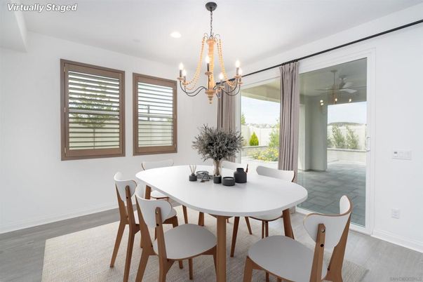 Chandelier, Dining room, Interior, Recessed Lighting, Wood Texture Flooring