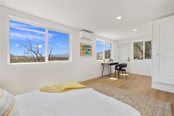 Bedroom, Home Office, Interior, Recessed Lighting, Wood Texture Flooring