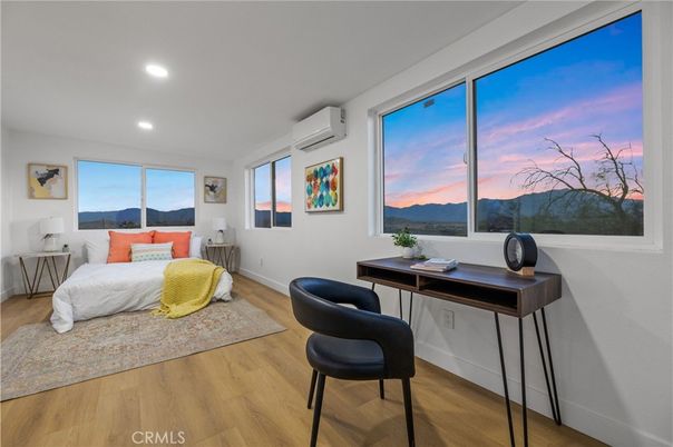Bedroom, Home Office, Interior, Recessed Lighting, Wood Texture Flooring