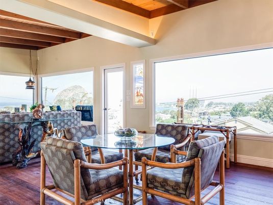 Dining room, Fireplace, Interior, Pendant Lights, Wooden Beams, Wooden Ceilings, Wood Texture Flooring