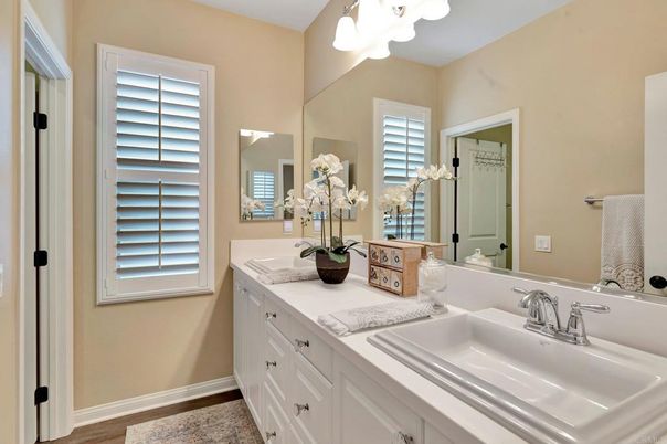 Bathroom, Dual Sink Vanities, Interior, Wood Texture Flooring