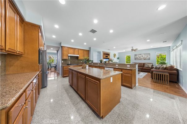 Interior, Kitchen, Living room, Recessed Lighting, Wood Texture Flooring