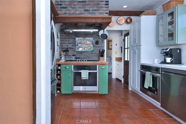 Interior, Kitchen, Stainless Steel Appliances, Stone Walls