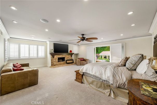 Bedroom, Fireplace, Interior, Recessed Lighting