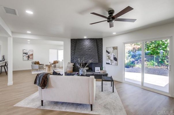 Interior, Living room, Recessed Lighting, Stone Walls, Wood Texture Flooring