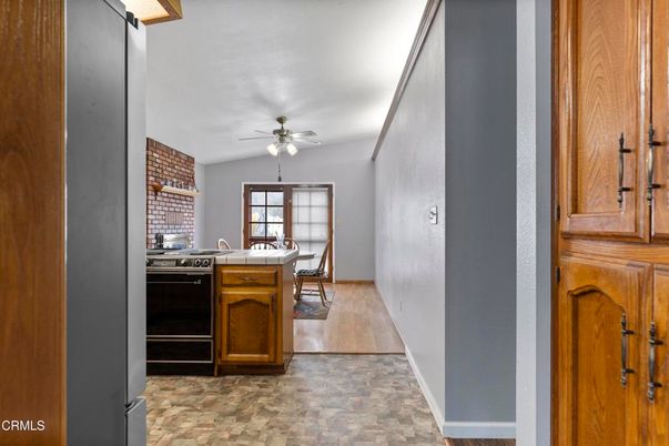 Dining room, Interior, Kitchen, Stone Walls, Wood Texture Flooring