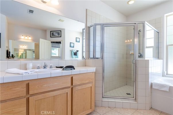 Bathroom, Glass Shower, Interior, Recessed Lighting, Tile Countertops