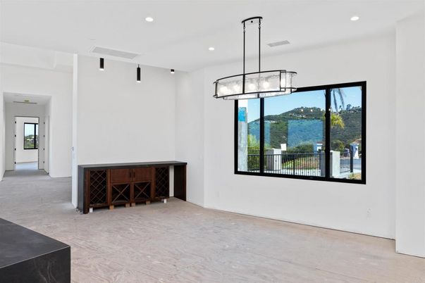 Empty room, Interior, Pendant Lights, Recessed Lighting