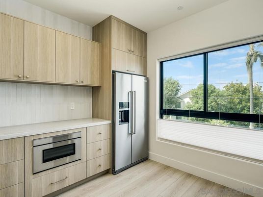 Interior, Kitchen, Stainless Steel Appliances, Wood Texture Flooring