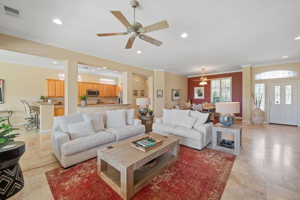 Dining room, Interior, Kitchen, Living room, Recessed Lighting