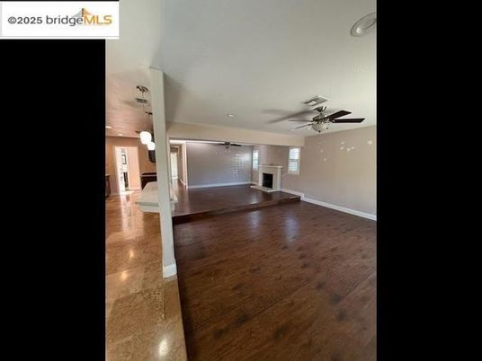 Empty room, Interior, Pendant Lights, Recessed Lighting, Wood Texture Flooring