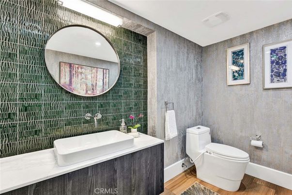 Bathroom, Interior, Recessed Lighting, Wood Texture Flooring