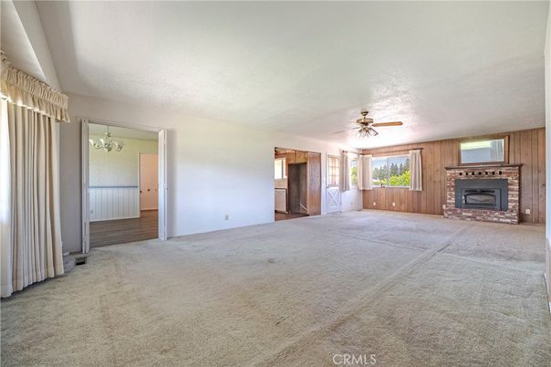 Empty room, Fireplace, Interior, Wooden Walls