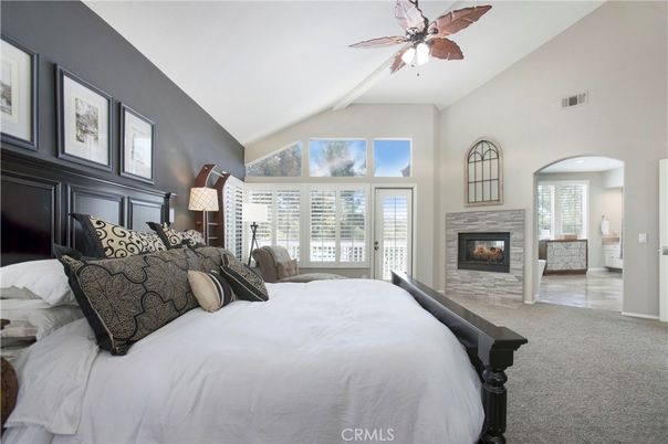 Bedroom, Fireplace, Interior