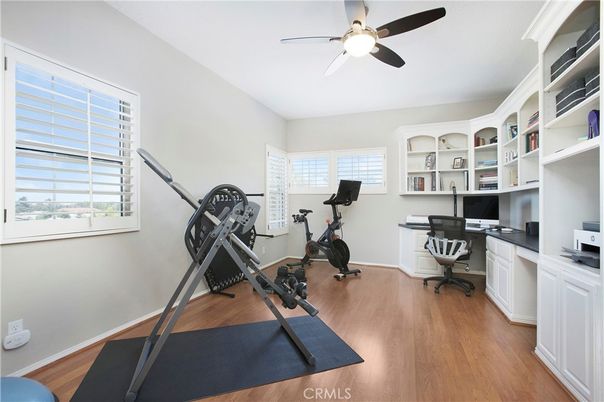 Fitness Equipment, Home Office, Interior, Wood Texture Flooring