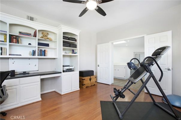 Fitness Equipment, Home Office, Interior, Wood Texture Flooring