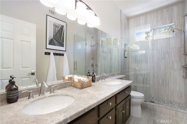 Bathroom, Dual Sink Vanities, Glass Shower, Interior