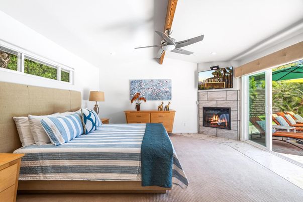 Bedroom, Fireplace, Interior, Recessed Lighting