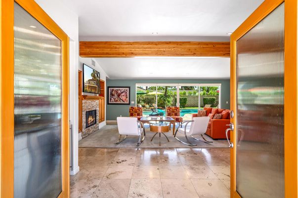 Dining room, Fireplace, Interior, Living room, Recessed Lighting