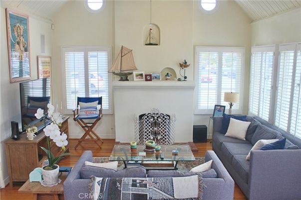 Fireplace, Interior, Living room, Pendant Lights, Wood Texture Flooring