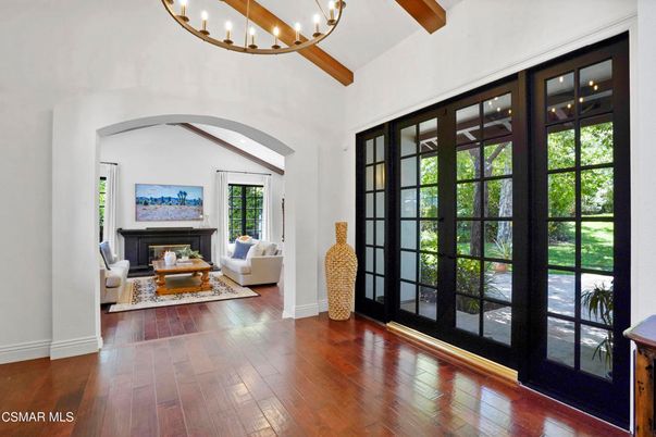 Fireplace, Interior, Living room, Pendant Lights, Wooden Beams, Wood Texture Flooring
