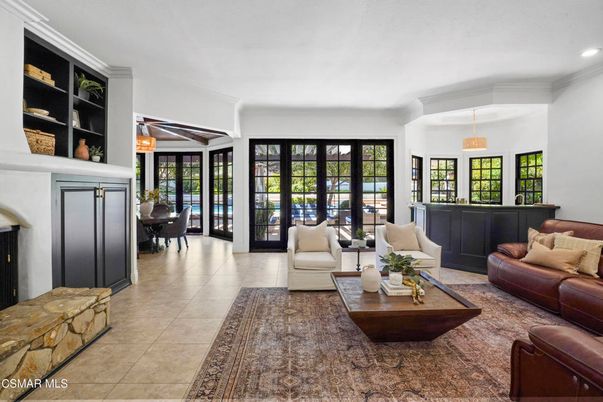 Dining room, Fireplace, Interior, Living room, Pendant Lights, Recessed Lighting