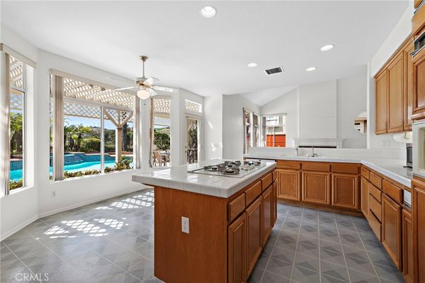 Interior, Kitchen, Recessed Lighting, Tile Countertops
