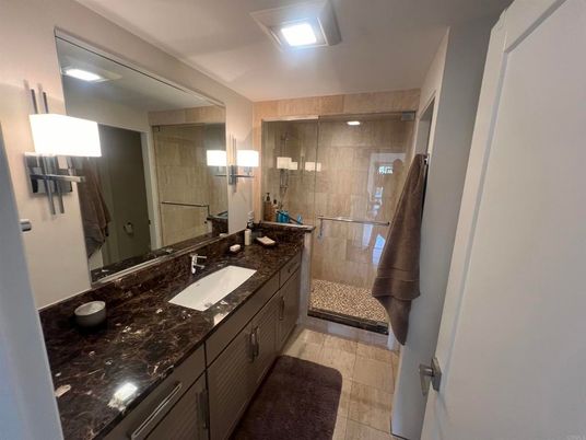 Bathroom, Dual Sink Vanities, Glass Shower, Interior