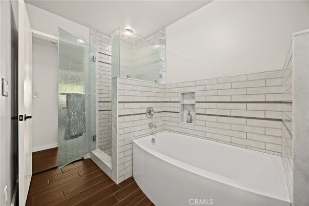 Bathroom, Free Standing Baths, Interior, Wood Texture Flooring