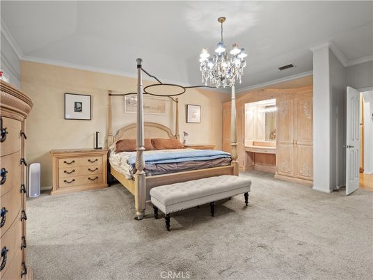 Bedroom, Chandelier, Interior