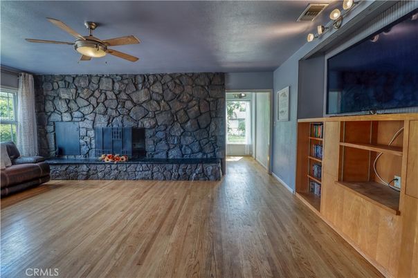 Fireplace, Interior, Stone Walls, Wood Texture Flooring