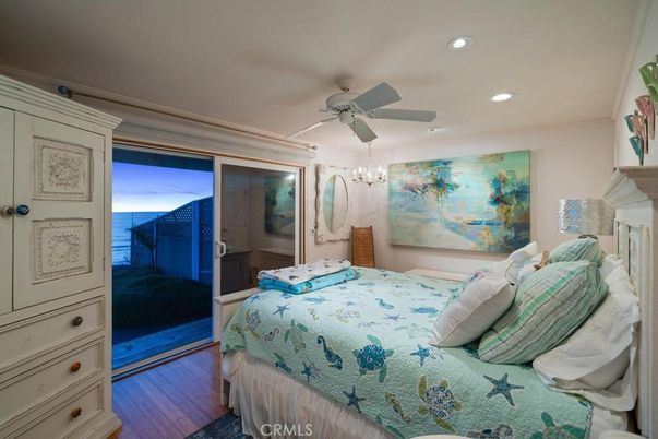 Bedroom, Fireplace, Interior, Recessed Lighting, Wood Texture Flooring