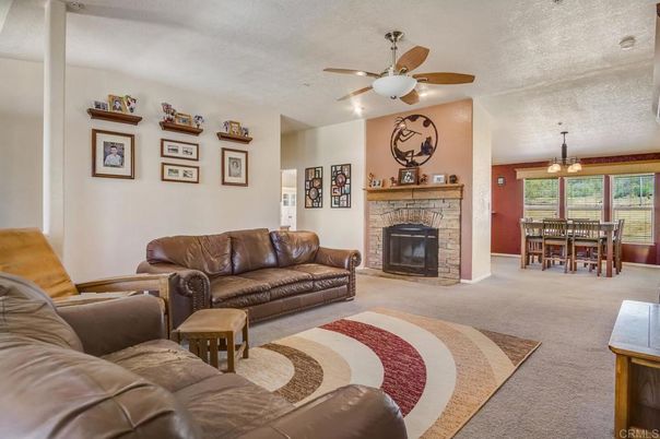 Dining room, Fireplace, Interior, Living room, Pendant Lights