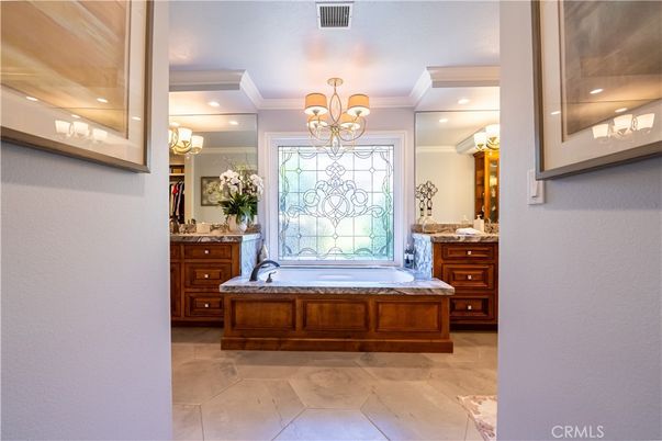 Bathroom, Chandelier, Interior, Recessed Lighting
