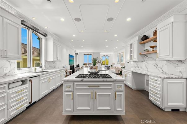 Interior, Kitchen, Marble Walls, Recessed Lighting