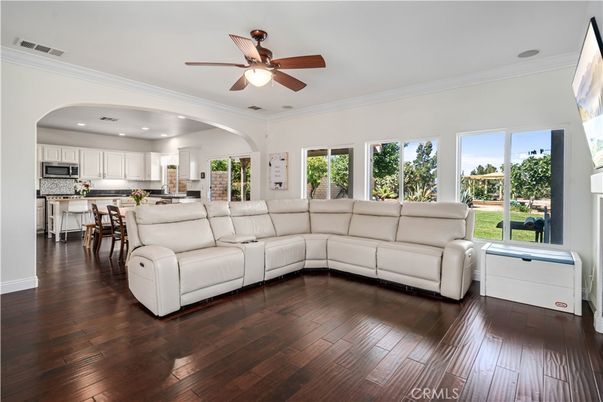 Interior, Kitchen, Living room, Recessed Lighting, Wood Texture Flooring